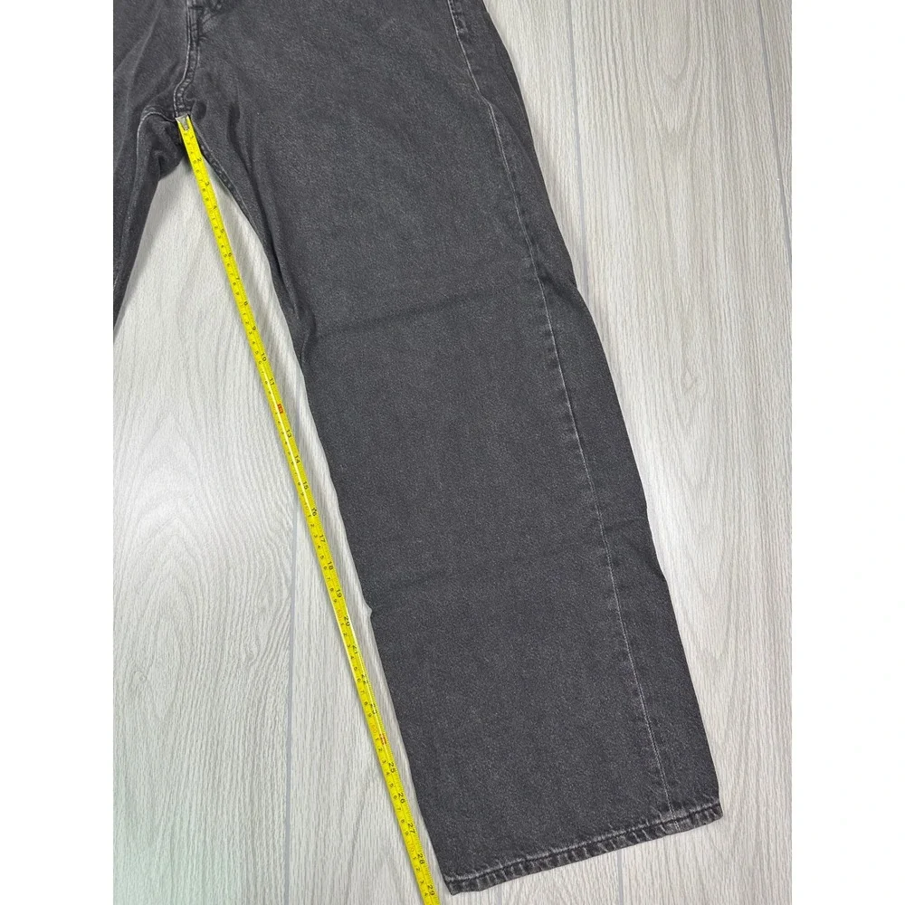 JACK JONES Jeans Intelligence Mens Black Denim Straight Leg‎ Pants Size 36x34